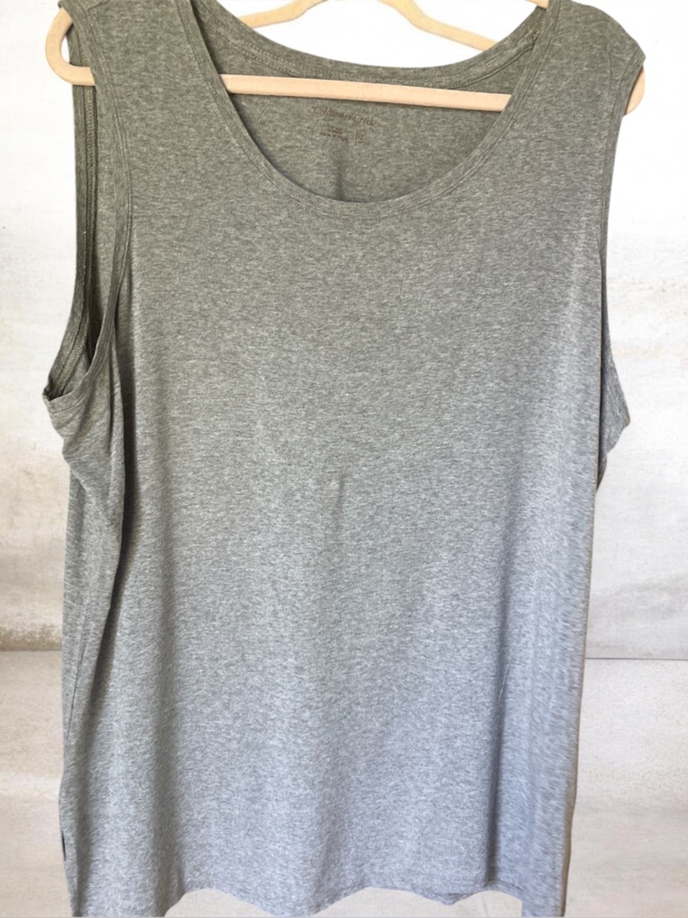 Coldwater Creek Light Gray Scoop Neck Tank Top